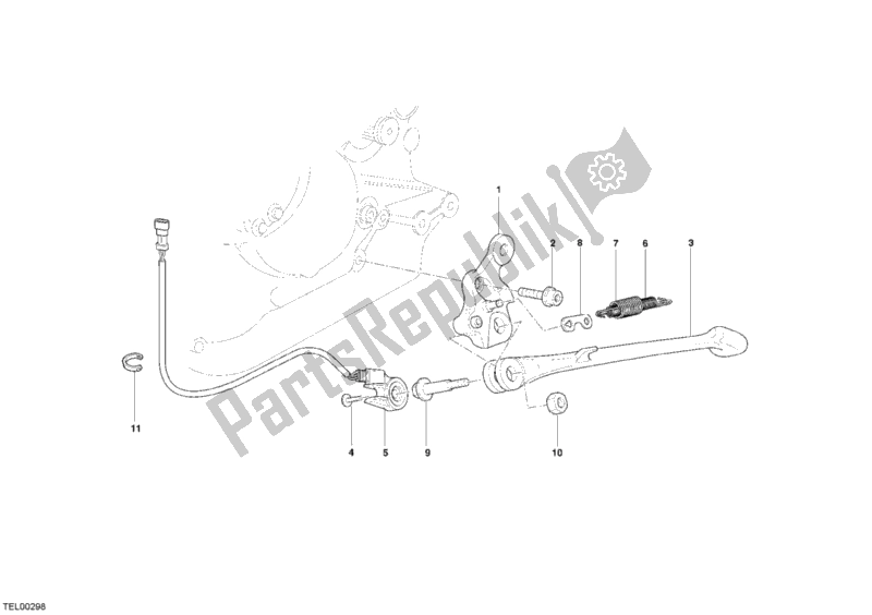 Tutte le parti per il Cavalletto Laterale del Ducati Multistrada 1100 USA 2008